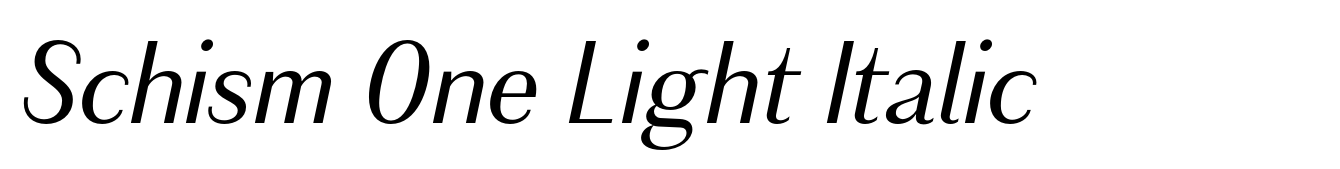 Schism One Light Italic